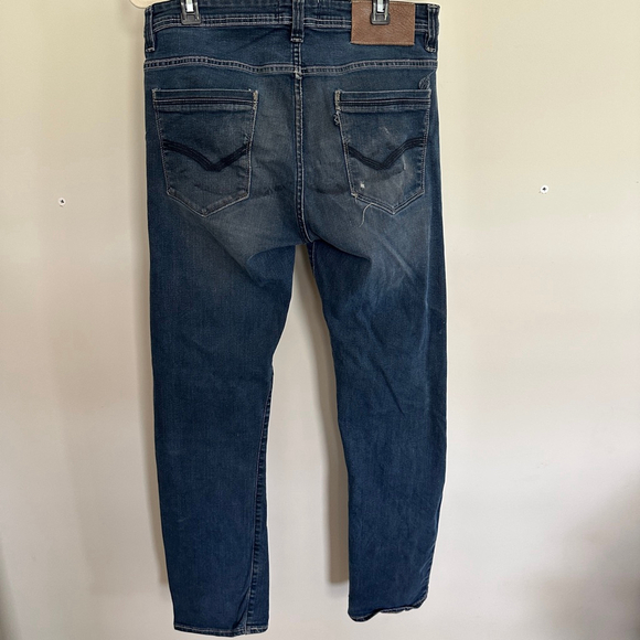 VTG Men's Petrol Grease Monkey Slim Straight Distressed Jeans Size 34 Blue Denim - Picture 6 of 10